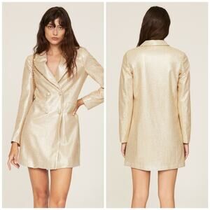 SFIZIO Champagne Sequin Blazer Mini Dress Size 4
